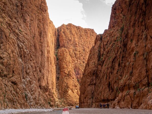 a river between large rocks