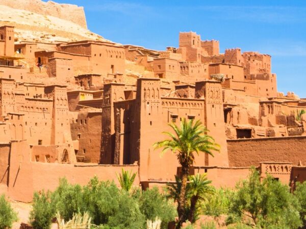 a desert town with many buildings