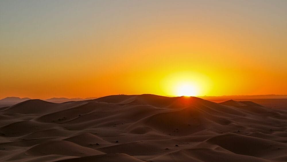 sunset camel ride in merzouga