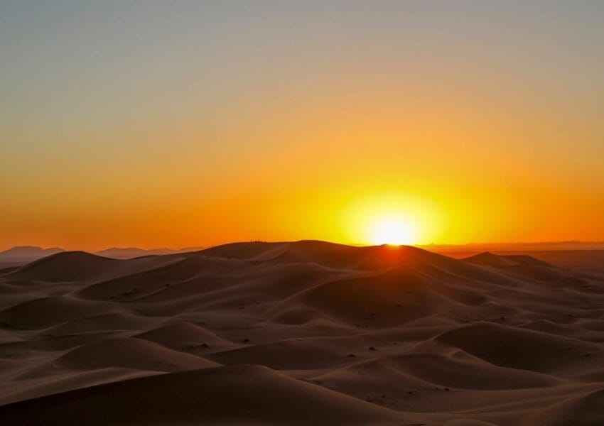sunset camel ride in merzouga