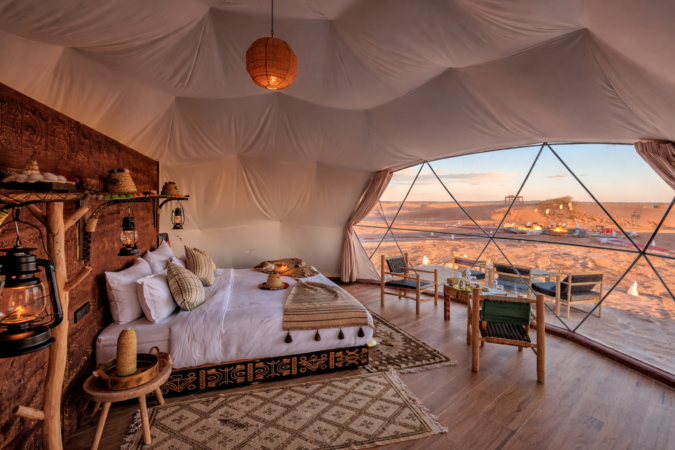 Luxury desert camp in Merzouga Sahara, Morocco – glamping experience