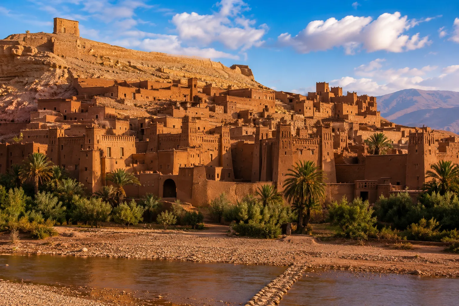 UNESCO World Heritage Site of Ait Ben Haddou Kasbah in Morocco