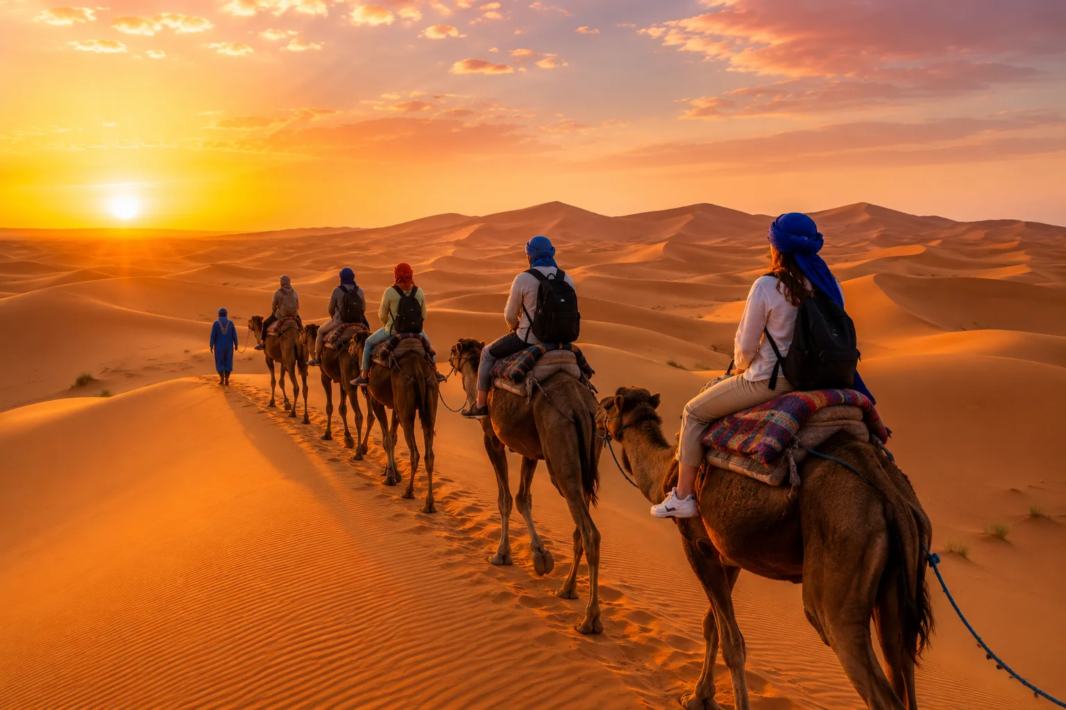 Camel trekking in Erg Chebbi