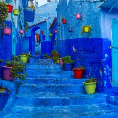 Blue streets of Chefchaouen in Morocco