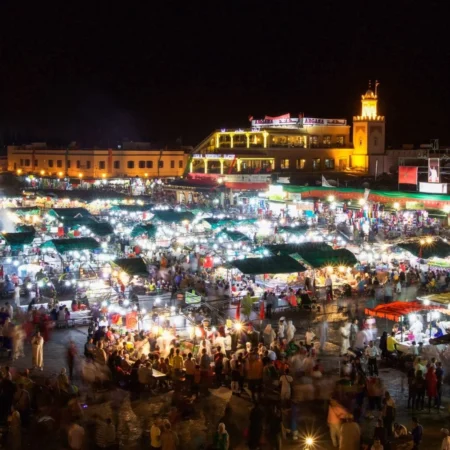 Traditional streets and architecture in Marrakech Medina