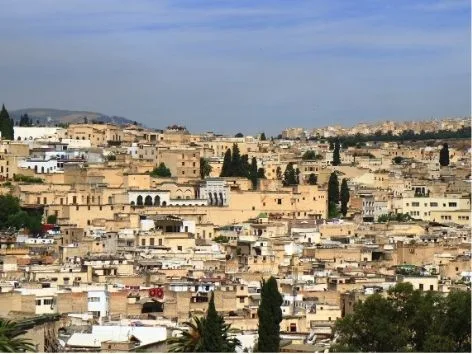 Traditional streets and historic architecture in the Fes Medina